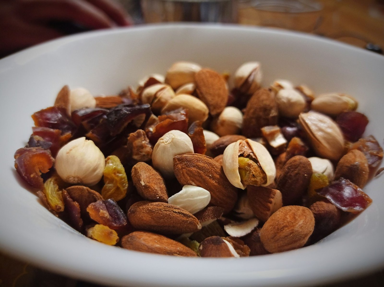 Fruits secs et oleagineux, en-cas solides pour le ravitaillement en trail